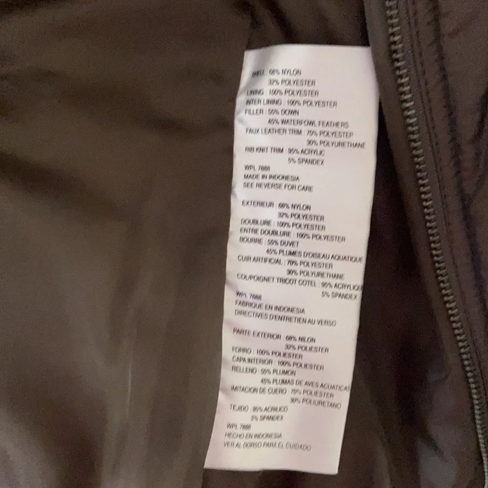 Michael Kors winter jacket brown with leather trim